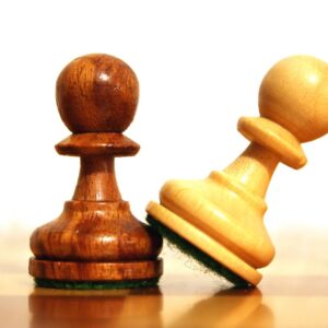 Two chess pieces on a beautiful chess board