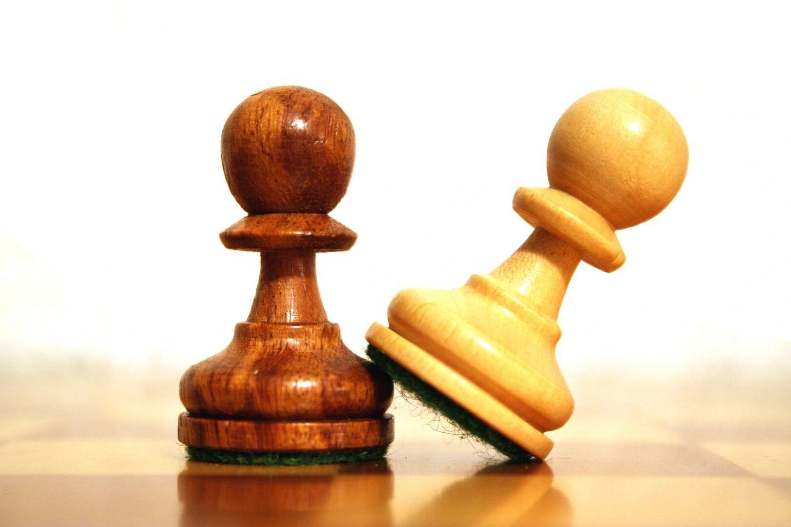 Two chess pieces on a beautiful chess board